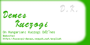 denes kuczogi business card